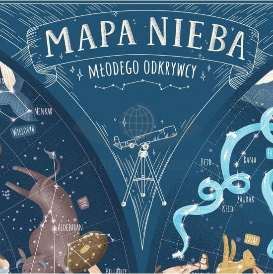 Mapa Nieba Młodego Odkrywcy. Puzzle dla dzieci 200 elementów. Producent: ArtGlob. Fragment 1