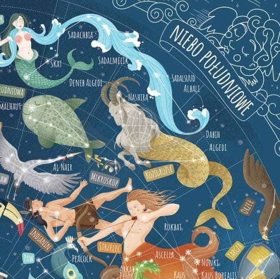 Mapa Nieba Młodego Odkrywcy. Puzzle dla dzieci 200 elementów. Producent: ArtGlob. Fragment 4
