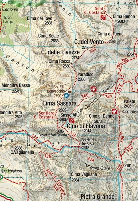 Val di Sole. Madonna di Campiglio - Male - Passo del Tonale - Peio - Rabbi. Mapa turystyczna 119 wydawnictwa Kompass. Fragment 1