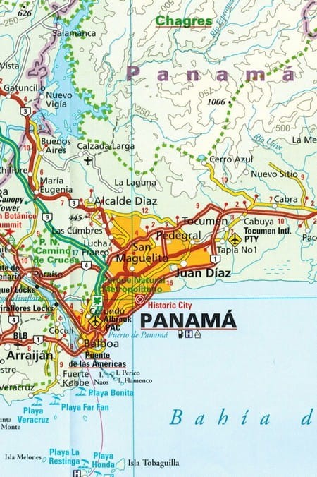 Kostaryka i Panama 1:550 000. Wodoodporna mapa samochodowo-turystyczna wydawnictwa Reise Know-How. Fragment 2