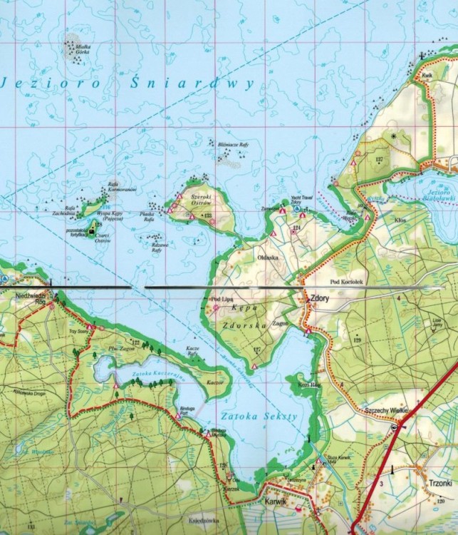 Mazury, część południowa 1:60 000. Laminowana mapa turystyczna wydawnictwa ExpressMap. Fragment 1