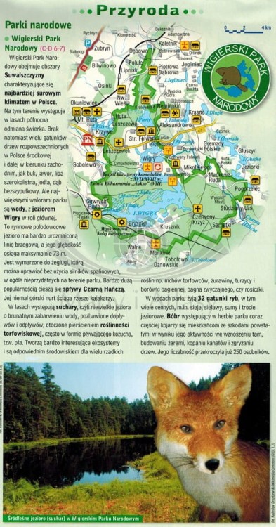 Województwo podlaskie. Laminowana mapa samochodowo-turystyczna wydawnictwa Demart. Informator - fragment