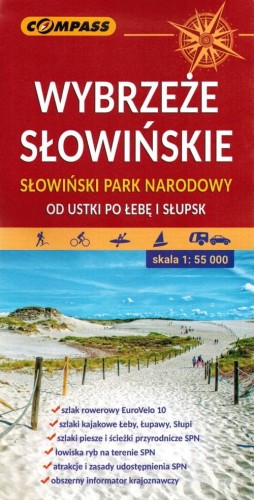 Wybrzeże Słowińskie 1:55 000. Słowiński Park Narodowy. Mapa turystyczna wydawnictwa Compass. Okładka