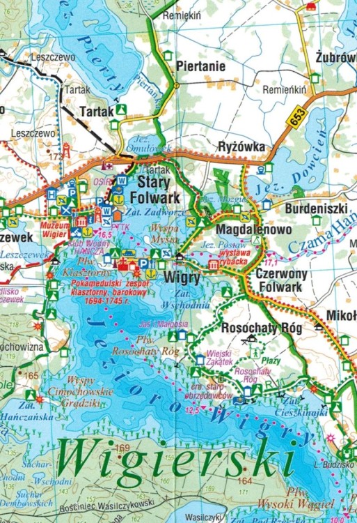 Suwalszczyzna. Laminowana mapa turystyczna wydawnictwa Compass. Fragment 1
