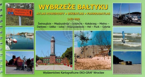 Wybrzeże Bałtyku 1:50 000. Laminowany atlas rowerowy wydawnictwa Eko-Graf. Okładka