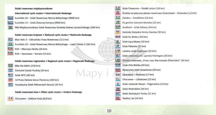 Wybrzeże Bałtyku 1:50 000. Laminowany atlas rowerowy wydawnictwa Eko-Graf. Legenda 2