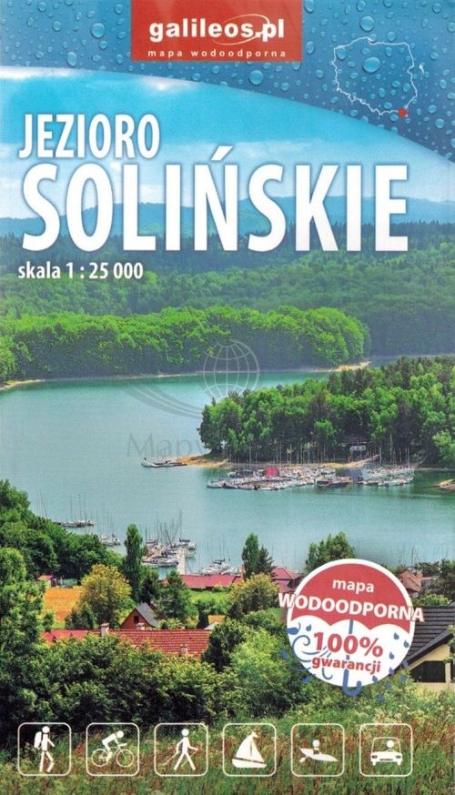 Jezioro Solińskie 1:25 000. Solina. Wodoodporna mapa kieszonkowa. Galileos