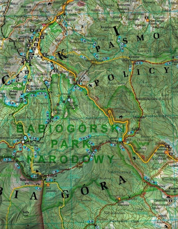 Beskid Śląski i Żywiecki 1:75 000. Laminowana mapa turystyczna wydawnictwa Demart. Fragment 2