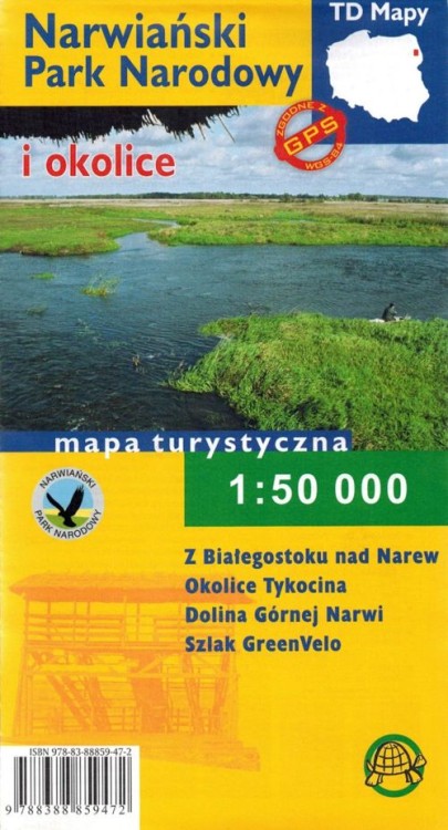 Narwiański Park Narodowy i okolice 1:50 000. Laminowana mapa turystyczna wydawnictwa TD Mapy