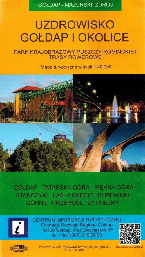 Uzdrowisko Gołdap i okolice. Park Krajobrazowy Puszczy Rominckiej. Mapa turystyczna. MH