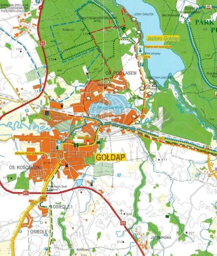 Uzdrowisko Gołdap i okolice. Park Krajobrazowy Puszczy Rominckiej. Mapa turystyczna. Fragment 1