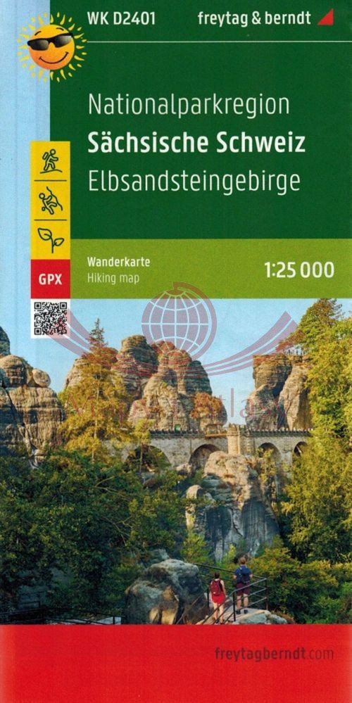 Saksońska (Saska) Szwajcaria, Góry Połabskie 1:25 000. Wodoodporna mapa turystyczna WK D2401. Freytag & Berndt