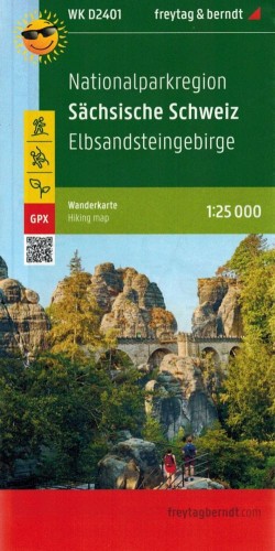 Saksońska (Saska) Szwajcaria, Góry Połabskie 1:25 000. Wodoodporna mapa turystyczna WK D2401 wydawnictwa Freytag & Berndt. Okładka