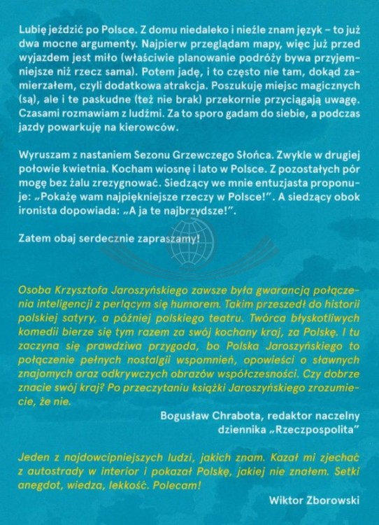 Półprzewodnik po Polsce. 100 miejsc, 100 osobistych historii.  Książka Krzysztofa Jaroszyńskiego. Okładka tył