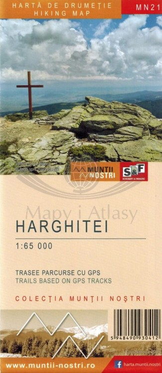 Harghitei / Góry Harghita 1:65 000. Mapa turystyczna MN21 wydawnictwa Schubert & Franzke. Okładka