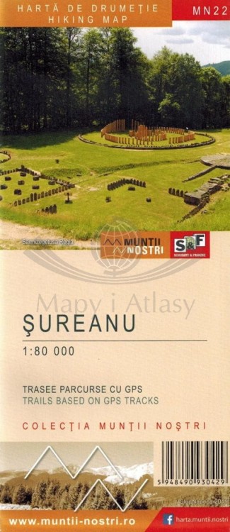 Góry Sureanu 1:80 000. Mapa turystyczna MN22 wydawnictwa Schubert & Franzke. Okładka