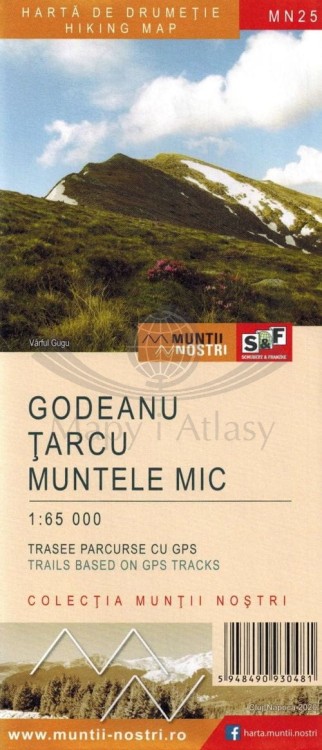 Góry Godeanu, Tarcu i Muntele Mic 1:65 000. Mapa turystyczna MN25 wydawnictwa Schubert & Franzke. Okładka