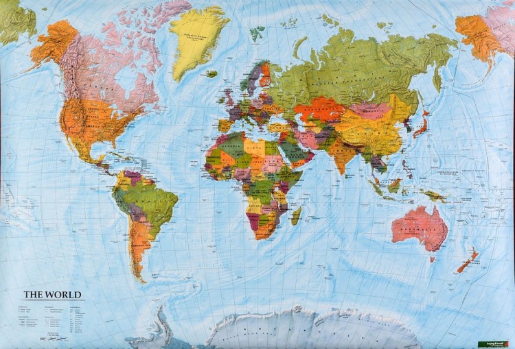 Świat 1:40 000 000. Mapa ścienna polityczna wydawnictwa Freytag & Berndt