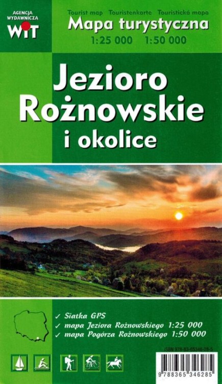 Jezioro Rożnowskie i okolice 1:25 000 / 1:50 000. Mapa turystyczna wydawnictwa WiT. Okładka
