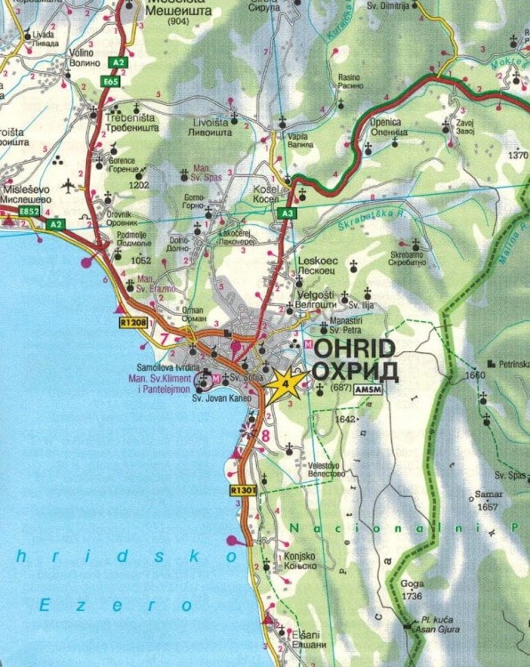 Macedonia Północna 1:200 000. Mapa samochodowo-turystyczna wydawnictwa Freytag & Berndt. Fragment 2