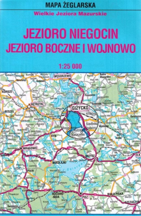 Jezioro Niegocin, Boczne, Wojnowo. Laminowana mapa żeglarska. Okładka tył