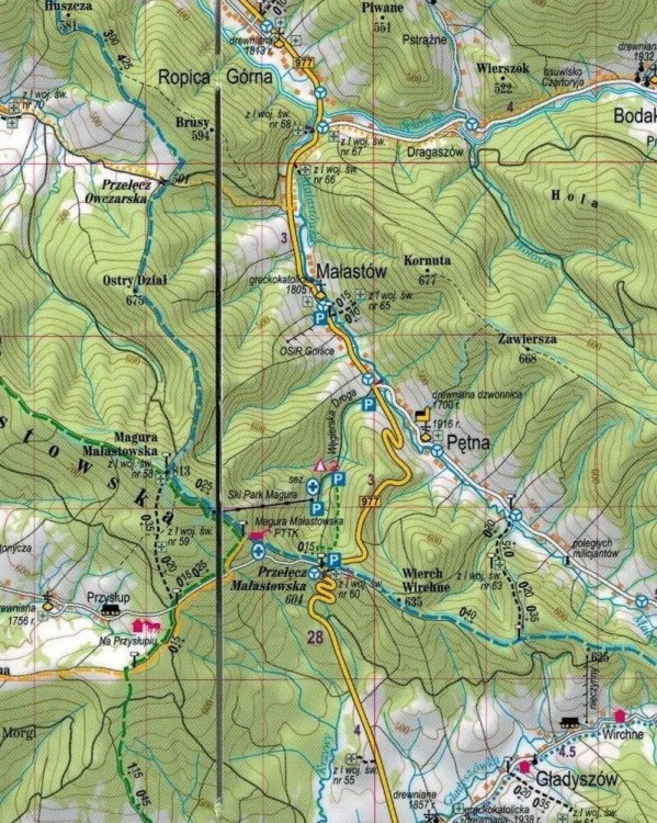 Beskid Niski 1:70 000. Laminowana mapa turystyczna wydawnictwa ExpressMap. Fragment 2