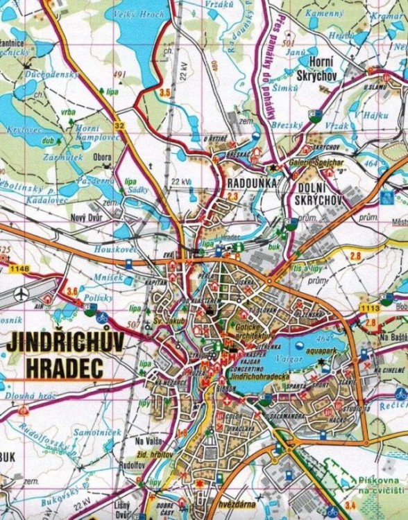 Czeska Kanada / Jindrichohradecko, Ceska Kanada. Mapa turystyczna 45 wydawnictwa Shocart. Fragment 1