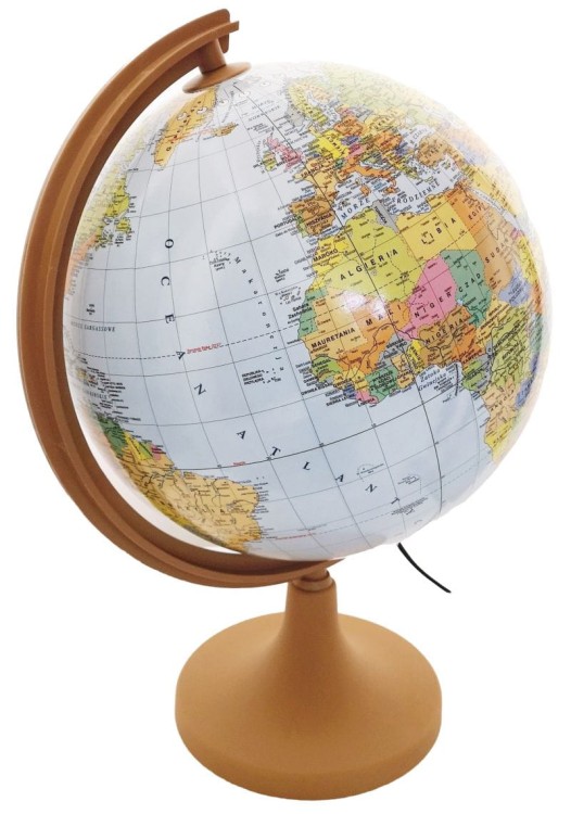 Globus polityczno-fizyczny 32 cm. Podświetlany. Plastikowa podstawa