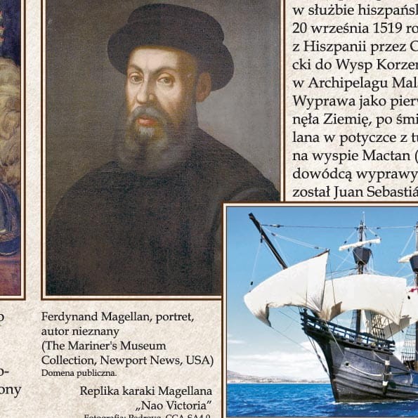 Świat 1:28 000. Mapa ścienna polityczna - morskie podróże wielkich odkrywców. Fragment 3