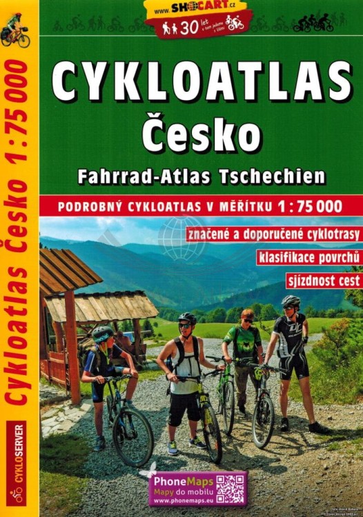 Czechy 1:75 000. Atlas rowerowy wydawnictwa Shocart. Okładka