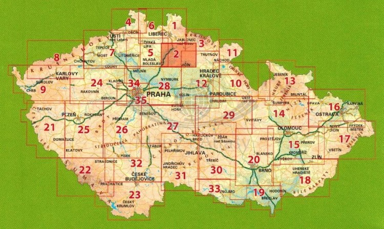 Czeski Raj / Cesky Raj 1:50 000. Mapa atrakcji turystycznych 2. Zasięg