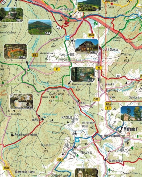 Luzicke Hory / Góry Łużyckie 1:50 000. Mapa atrakcji turystycznych 6. Fragment 1