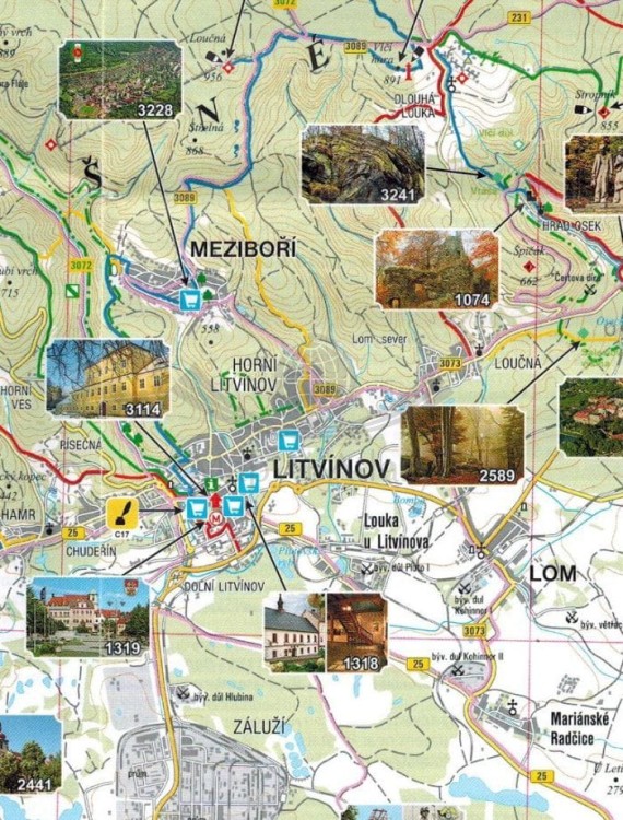 Ceske Stredohori, Krusne Hory - vychod / Czeskie Średniogórze, Rudawy - wschód 1:80 000. Mapa atrakcji turystycznych 7. Fragment 2