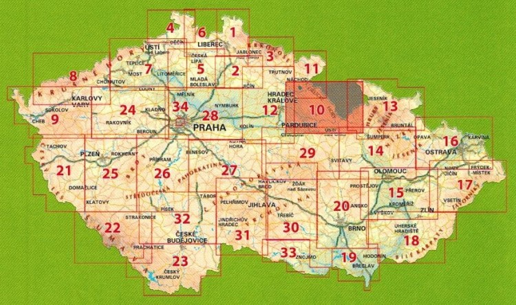 Góry Orlickie 1:80 000. Mapa atrakcji turystycznych 10. Zasięg