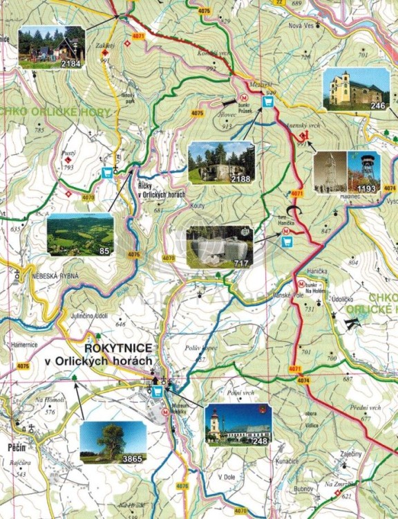 Góry Orlickie 1:80 000. Mapa atrakcji turystycznych 10. Fragment 1