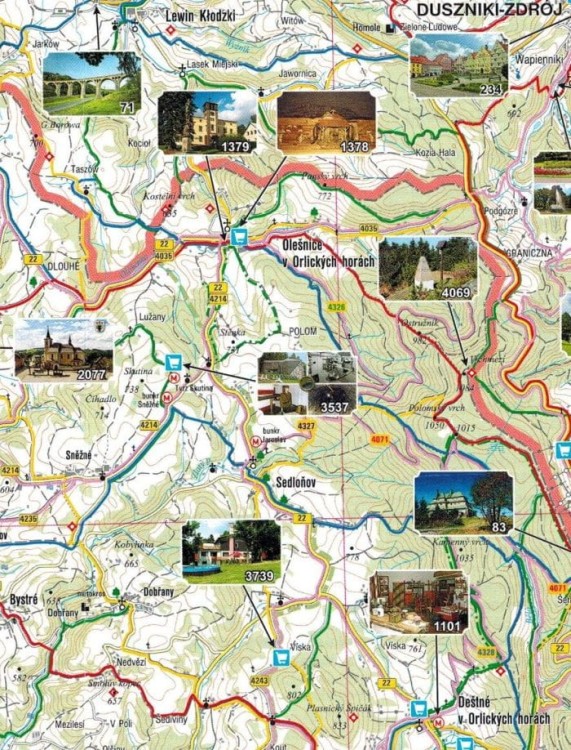Góry Orlickie 1:80 000. Mapa atrakcji turystycznych 10. Fragment 2