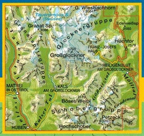 Glocknergruppe 1:25 000. Matrei, Kals, Heiligenblut. Mapa turystyczna 076 wydawnictwa Tabacco. Zasięg