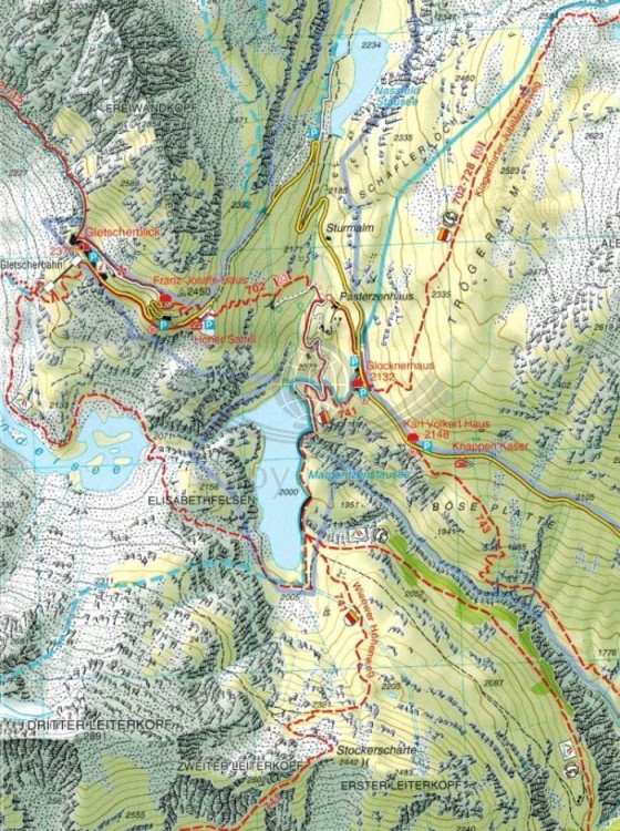 Glocknergruppe 1:25 000. Matrei, Kals, Heiligenblut. Mapa turystyczna 076 wydawnictwa Tabacco. Fragment 3