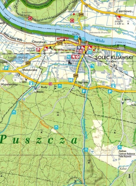 Powiat toruński 1:75 000. Mapa turystyczna. Fragment 2
