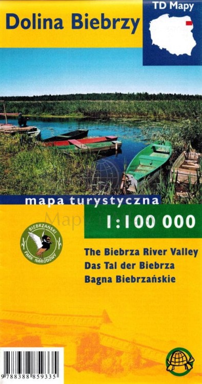 Dolina Biebrzy 1:100 000. Laminowana mapa turystyczna wydawnictwa Agencja TD. Okładka