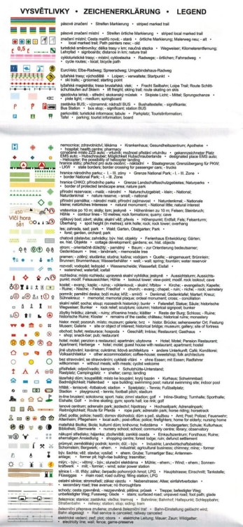 Cesky Sever. Mapa turystyczna 90 wydawnictwa Geodezie On Line. Legenda