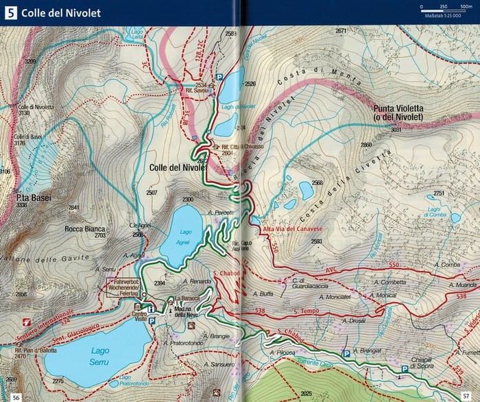 Park Narodowy Gran Paradiso, Dolina Aosty i Orco. Wodoodporna mapa turystyczna 86 wydawnictwa Kompass. Informator - przykładowe strony 3