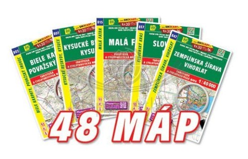 Słowacja 1:40 000. Zestaw 48 map turystycznych wydawnictwa Shocart. Przykładowe mapy