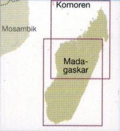 Madagaskar 1:1 200 000. Wodoodporna mapa samochodowo-turystyczna wydawnictwa Reise Know-How. Fragment 1