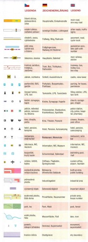 Ołomuniec i okolice / Olomouc, okoli Olomouce. Mapa / Plan miasta wydawnictwa Freytag & Berndt. Legenda