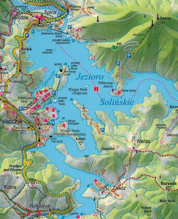 Bieszczady 1:60 000. Laminowana mapa panoramiczna wydawnictwa ExpressMap. Fragment 3