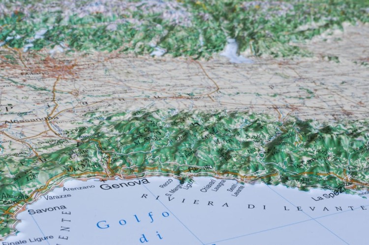 Alpy 1:1 000 000. Mapa plastyczna (trójwymiarowa). Fragment 2