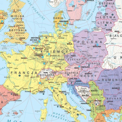 Unia Europejska - etapy rozszerzania. Mapa ścienna wydawnictwa Meridian. Fragment