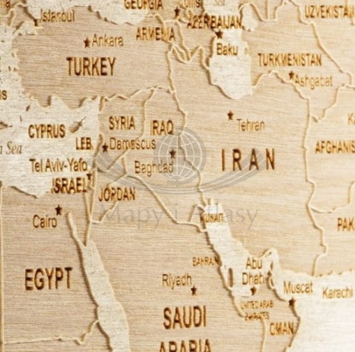 Świat. Mapa 3D w drewnie. Fragment 1