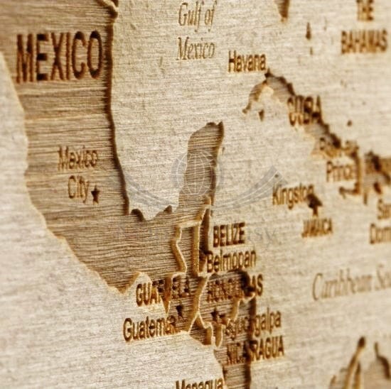 Świat. Mapa 3D w drewnie. Fragment 4